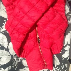 Red Michael Kors Puffer Coat
